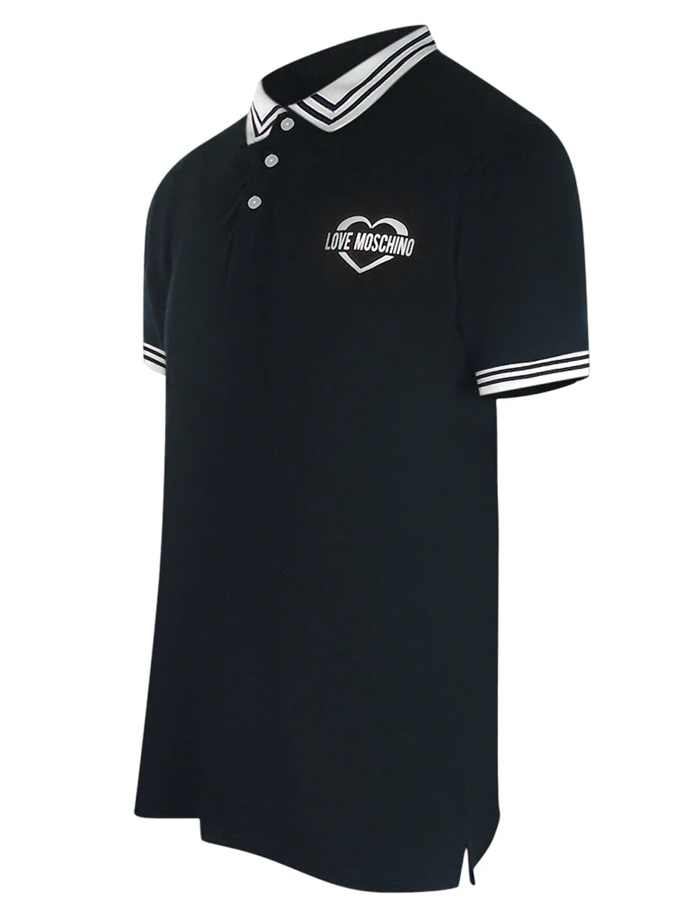 Love Moschino Twin Tipped Collar Polo Shirt in Black