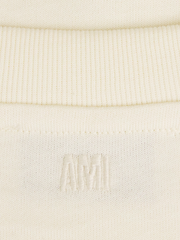 Ami Paris Ami De Coeur Zig Zag Logo T-Shirt in Beige