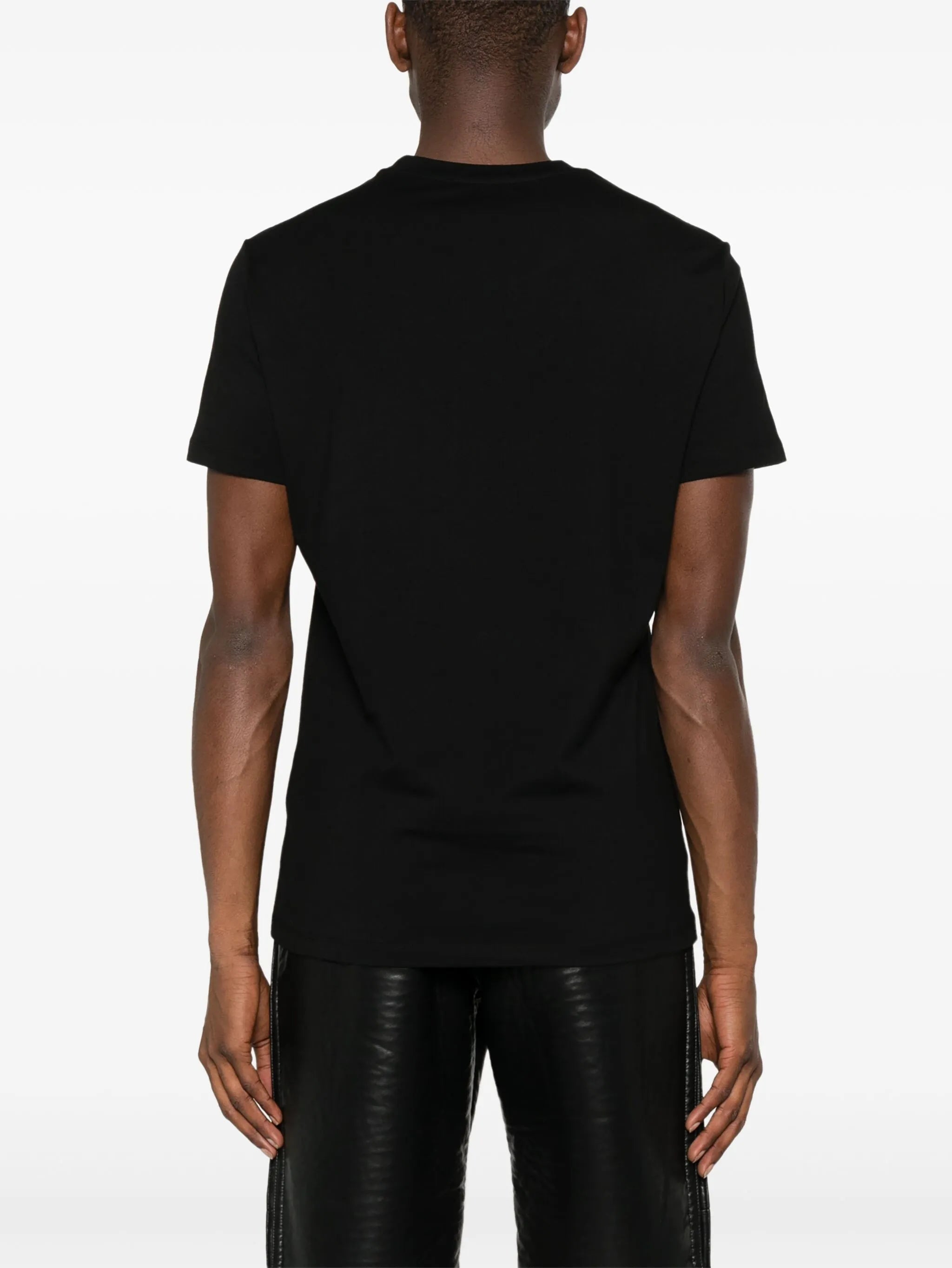 Balmain Vintage Silver Gel Logo T-Shirt in Black