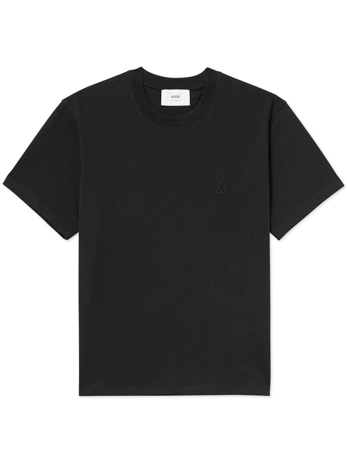 Ami Paris 'Ami De Coeur' Logo-Embossed T-Shirt in Black