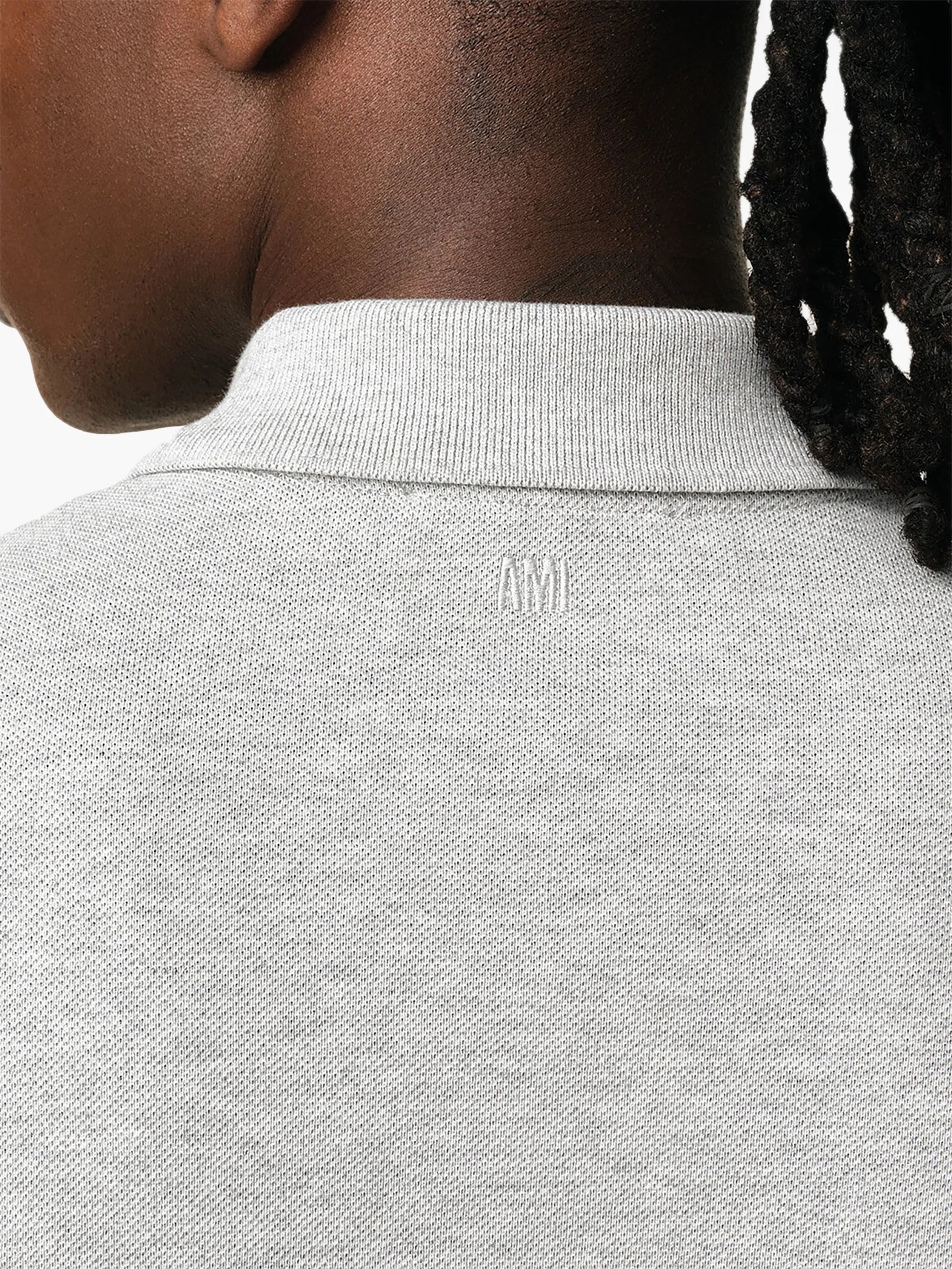 Ami Paris Ami De Coeur Polo Shirt in Grey