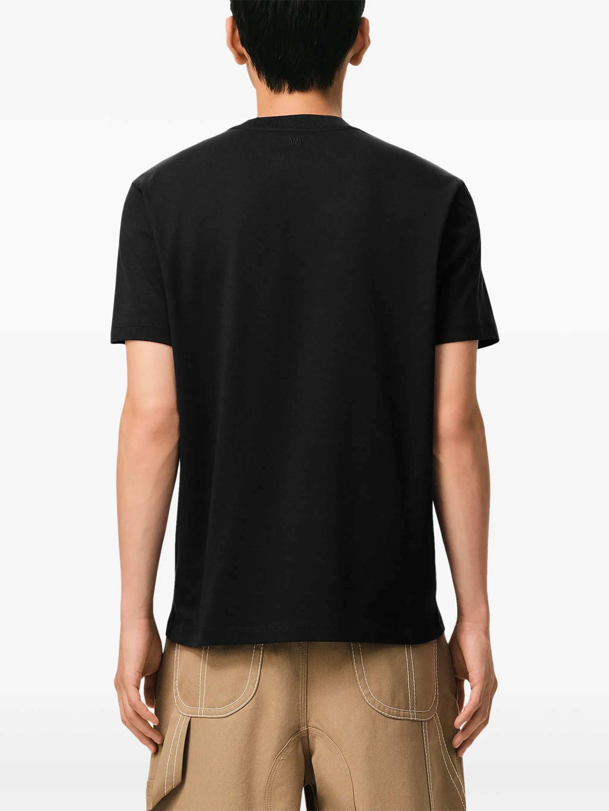Ami Paris Ami de Couer White Logo T-Shirt in Black